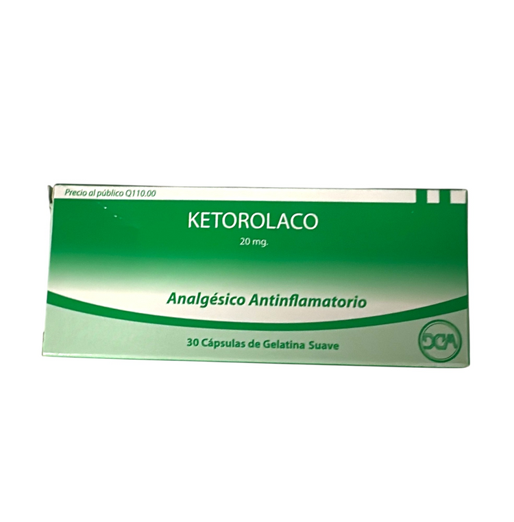 1 - AAA02620 - ketorolaco 30 cap gel 20 mg