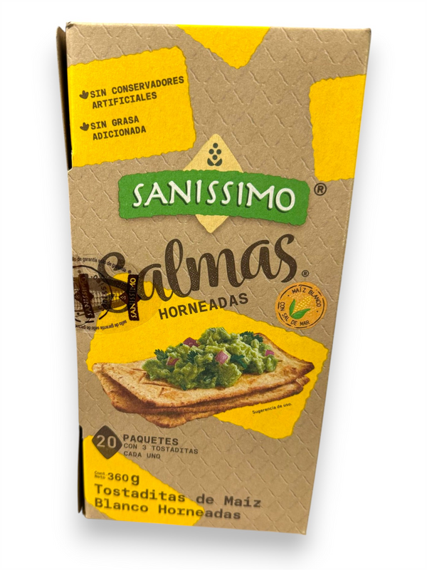 Sanissimo Salmas Horneadas de Maiz Blanco 24/360 gr (Pz)