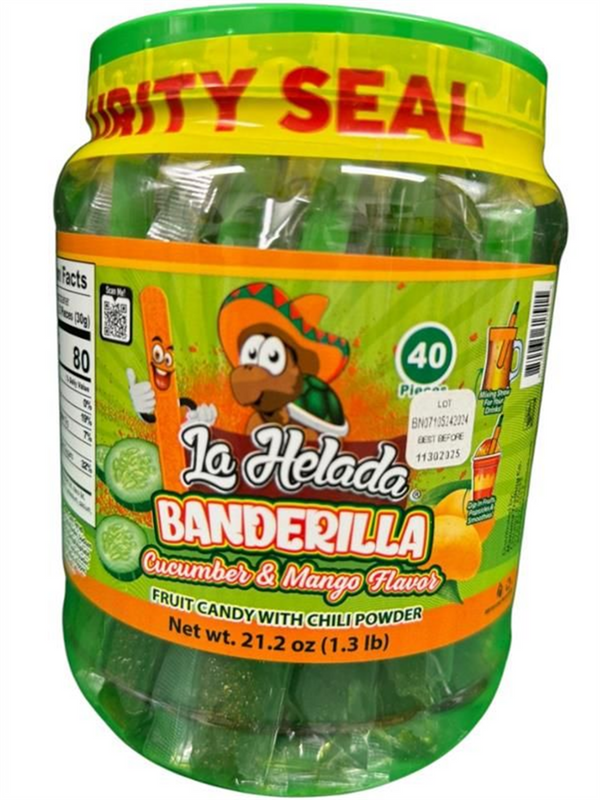 (DUL) La Helada Banderilla Cucumber & Mango 8/ 40 Pc Vitro (Pz)