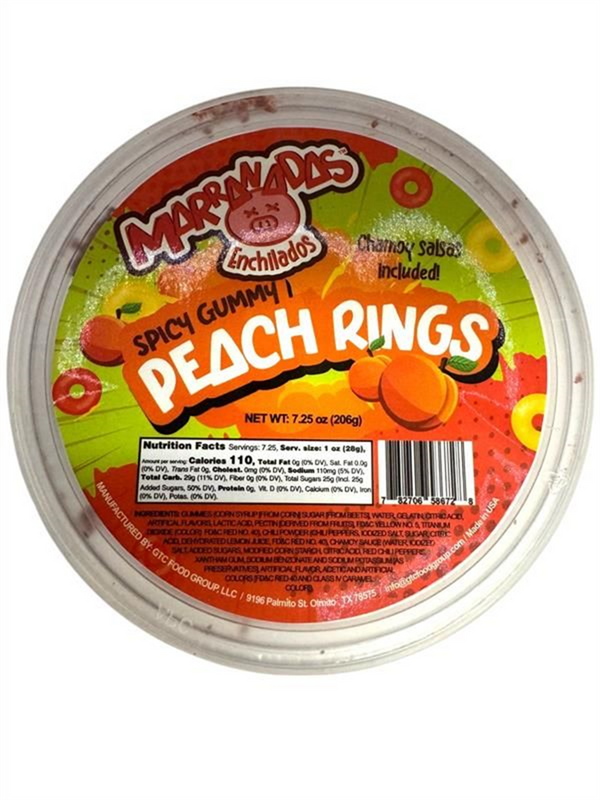 Marranadas Enchilados Spicy Gummy Peach Rings 16/7.25 Oz (Pz)
