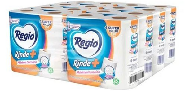 Papel Higiénico Regio Rinde Mas 8/4 Roll/300 Hojas (Bulto)